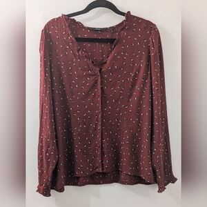 Vero Moda Maroon Blouse with Delicate Pattern
